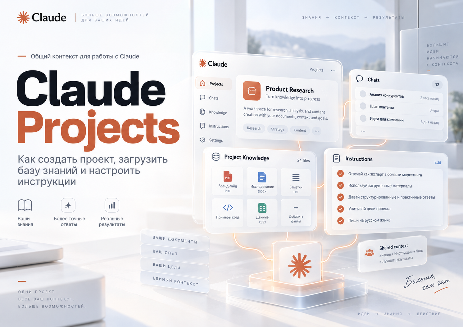 Claude Projects: как создать проект, загрузить базу знаний и настроить инструкции